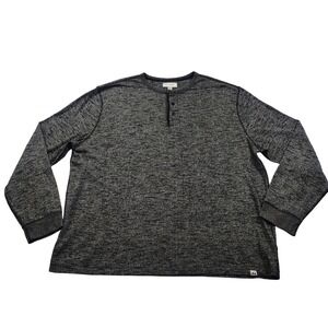 Free Assembly Mens XXL Henley Shirt Long Sleeve Black White Space‎ Dye